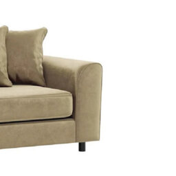 Furnishings For Less UK Brooklyn Plush Velvet Fabric 3 Seater Sofa Foam Beige - thumbnail 3