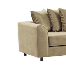Furnishings For Less UK Brooklyn Plush Velvet Fabric 3 Seater Sofa Foam Beige - thumbnail 2