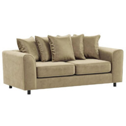 Furnishings For Less UK Brooklyn Plush Velvet Fabric 3 Seater Sofa Foam Beige