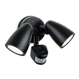 Luminosa Lighting Luminosa Security Outdoor Integrated Led Pir Motion Sensor Twin Wall Spotlight Black Ip54 - thumbnail 1