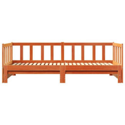Berkfield Pull-Out Day Bed Without Mattress Wax Brown 2X(90X190) Cm - thumbnail 7