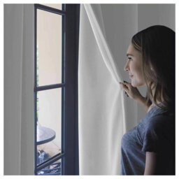 Ameha Plain Thermal Thick Blackout Curtains Ready Made Eyelet Ring Top Light Grey Curtain Pair 90X90 With Tiebacks Home Decor Uk - thumbnail 3