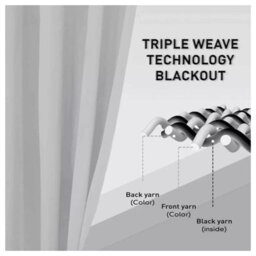 Ameha Plain Thermal Thick Blackout Curtains Ready Made Eyelet Ring Top Light Grey Curtain Pair 90X90 With Tiebacks Home Decor Uk - thumbnail 4