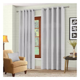 Ameha Plain Thermal Thick Blackout Curtains Ready Made Eyelet Ring Top Light Grey Curtain Pair 90X90 With Tiebacks Home Decor Uk - thumbnail 5