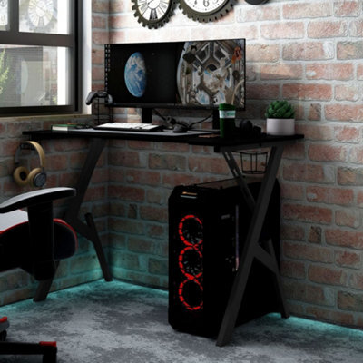 Vidaxl Gaming Desk With Y Shape Legs Black 90X60X75 Cm - image 1