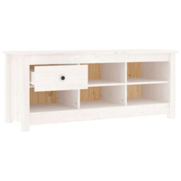 Berkfield Shoe Cabinet White 110X38X45.5 Cm Solid Wood Pine - thumbnail 4