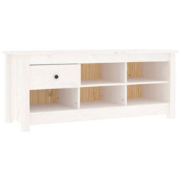 Berkfield Shoe Cabinet White 110X38X45.5 Cm Solid Wood Pine - thumbnail 2