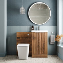 Aveli Provence Walnut Back To Wall Toilet & Vanity Unit With Basin 1000mm