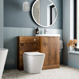 Aveli Provence Walnut Back To Wall Toilet & Vanity Unit With Basin 1000mm - thumbnail 2