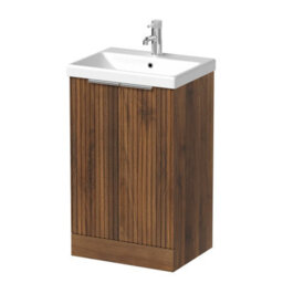 Aveli Provence Walnut Back To Wall Toilet & Vanity Unit With Basin 1000mm - thumbnail 3