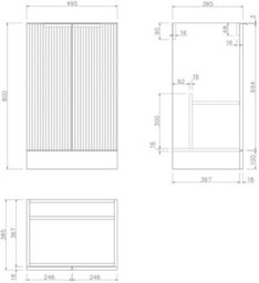 Aveli Provence Walnut Back To Wall Toilet & Vanity Unit With Basin 1000mm - thumbnail 6