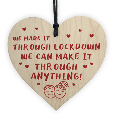 Red Ocean Novelty Gift For Boyfriend Husband Wooden Heart Anniversary Lockdown Gifts For Him Her - image 1