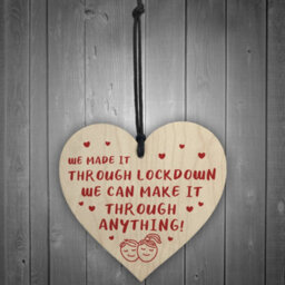Red Ocean Novelty Gift For Boyfriend Husband Wooden Heart Anniversary Lockdown Gifts For Him Her - thumbnail 2