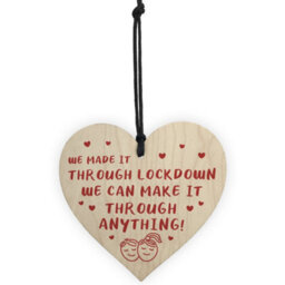 Red Ocean Novelty Gift For Boyfriend Husband Wooden Heart Anniversary Lockdown Gifts For Him Her - thumbnail 5