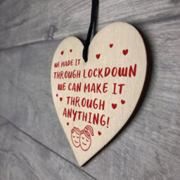 Red Ocean Novelty Gift For Boyfriend Husband Wooden Heart Anniversary Lockdown Gifts For Him Her - thumbnail 7