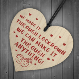 Red Ocean Novelty Gift For Boyfriend Husband Wooden Heart Anniversary Lockdown Gifts For Him Her - thumbnail 6