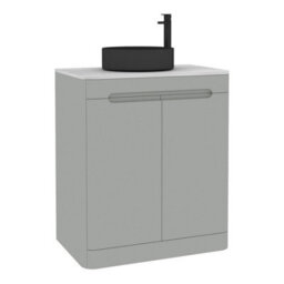 Royal Bathrooms Venice 700mm Dove Grey Freestanding Bathroom Countertop Vanity Unit 2 Door With Art Round Basin - thumbnail 7