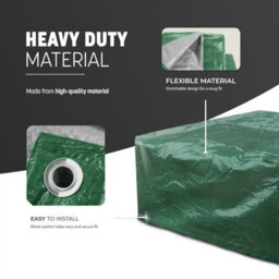 Keplin Polyethylene Garden Furniture Waterproof Cover With Uv Protection, 180X120X70Cm, 90 Gsm, Green - thumbnail 3
