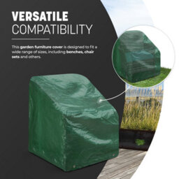 Keplin Polyethylene Garden Furniture Waterproof Cover With Uv Protection, 180X120X70Cm, 90 Gsm, Green - thumbnail 4
