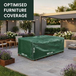 Keplin Polyethylene Garden Furniture Waterproof Cover With Uv Protection, 180X120X70Cm, 90 Gsm, Green - thumbnail 8
