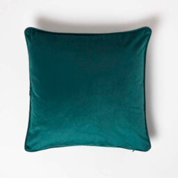 Homescapes Green Filled Velvet Cushion With Piped Edge 46 X 46 Cm - thumbnail 3