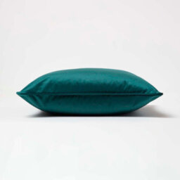 Homescapes Green Filled Velvet Cushion With Piped Edge 46 X 46 Cm - thumbnail 4