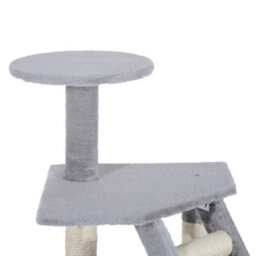 Pawhut 125Cm Cat Tree For Indoor Cats, Kitten Scratching Post, Grey - thumbnail 8