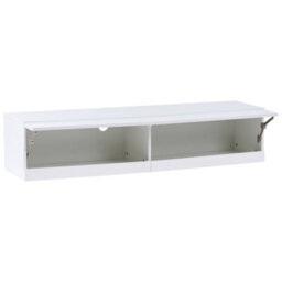 Wyld and Coco Aurorahome Wide Tv Stand White Mdf With Remote-Controlled Led Lighting And Cable Management - W140 X D35 X H30Cm - thumbnail 5