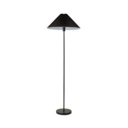 Valuelights Akira Black Metal Floor Lamp With Pleated Lampshade - Led Bulb Included - thumbnail 8