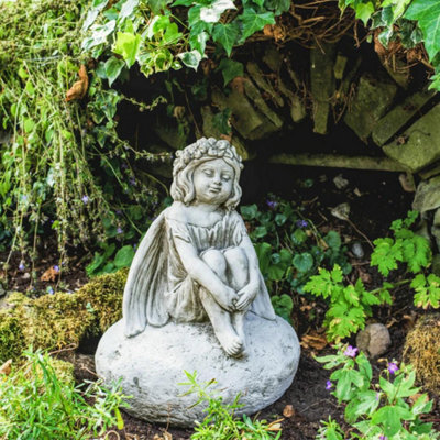 Fairy On A Rock Garden Ornament - image 1