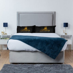 UKBEDFURNITURE Ascot Silver Plush  Divan Bed Base With 26 Inch Headboard - No Storage - thumbnail 1