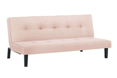 Pink Velvet Sofa Bed Birlea Aurora 3 Seater Settee Emerald Fabric Retro - image 1