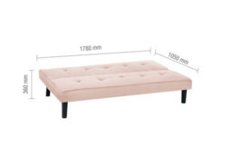 Pink Velvet Sofa Bed Birlea Aurora 3 Seater Settee Emerald Fabric Retro - thumbnail 9