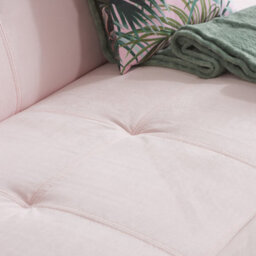 Pink Velvet Sofa Bed Birlea Aurora 3 Seater Settee Emerald Fabric Retro - thumbnail 4