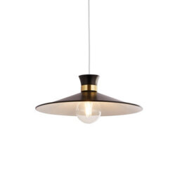 Lighting Collection Industrial Edge Wide Metal Shallow Dome Pendant Light Shade - thumbnail 2