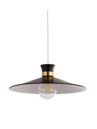 Lighting Collection Industrial Edge Wide Metal Shallow Dome Pendant Light Shade - thumbnail 3