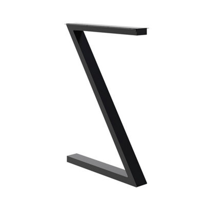 Garden Sanctuary 1 Pair Z-Shape Black Iron Table Legs With Anti Slip Pads H 70Cm - image 1