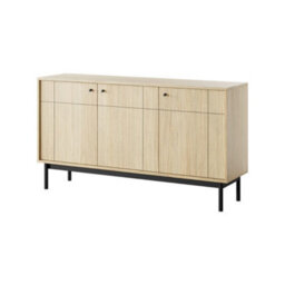 Arte Elegant Japandi Sideboard Cabinet H840mm W1540mm D390mm In Oak Linea - Scandinavian-Inspired Storage Marvel - thumbnail 1