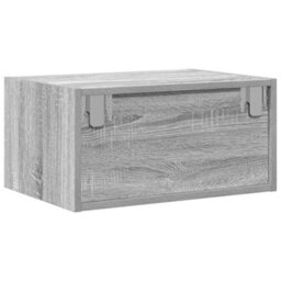 Berkfield Durable Wall-Mounted Bedside Cabinets With Led Lights 2 Pcs Grey Sonoma - thumbnail 9