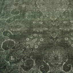 Loomed Vintage Design Cotton Chenille Rug Dark Green Machine Washable 80Cm X 150Cm - thumbnail 9