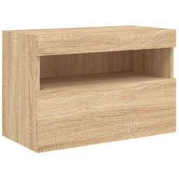 Walplus Tv Wall Cabinet With Led Lights Sonoma Oak 60X30X40 Cm - thumbnail 3