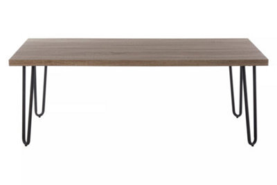Orsina Spacious Borough Coffee Table, Sleek Hairpin Legs Display Table, Wooden Top Decorative Table For Living Room - image 1