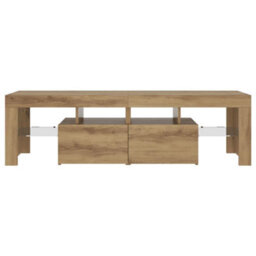 Walplus Tv Cabinet With Led Lights Artisan Oak 140X36.5X40 Cm Engineered Wood - thumbnail 7