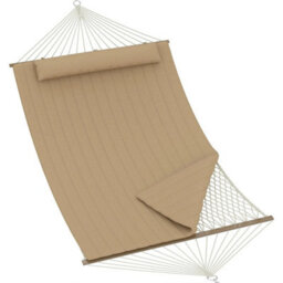 Hammock Cotton Rope Padded Polyester Adjustable Steel Frame - thumbnail 1