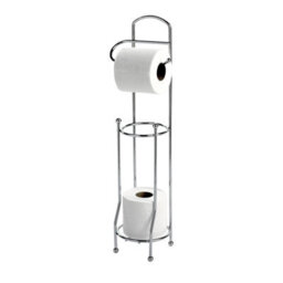 Showerdrape Stainless Steel Chrome Toilet Roll Holder & Spare Paper Holder Combination - thumbnail 2