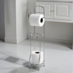 Showerdrape Stainless Steel Chrome Toilet Roll Holder & Spare Paper Holder Combination