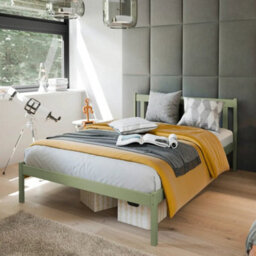Arte King Wooden Bed Eu Double 140X200Cm In Olive - Earthy Tranquillity, Lasting Quality - thumbnail 1
