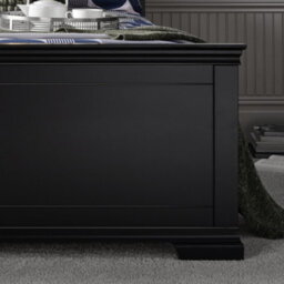 Chateaux Black Wooden Bed Frame Only - Double 4Ft6 Bed Frame - thumbnail 3