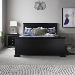 Chateaux Black Wooden Bed Frame Only - Double 4Ft6 Bed Frame