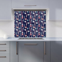 Warren Reed Designer Hand Drawn Wild Flowers Premium Glass Kitchen Splashback W900mm X H650mm - thumbnail 1